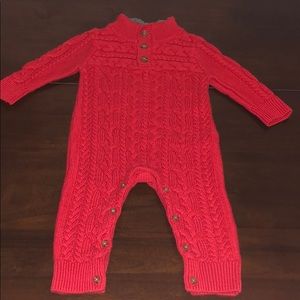 New Baby Gap Red Cable Knit Romper 6-12 M